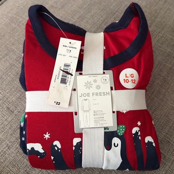 ❤️ BNWT Boys Unisex Joe Fresh Christmas Pyjama Set 100% Cotton Top w Gift Tag - Picture 5 of 7